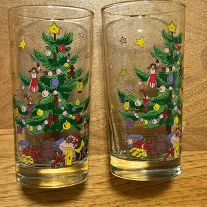 🎄 Nikko Christmastime Vintage Christmas Glasses – Set of 4 - Holiday Tumblers